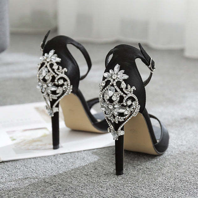 High heels rhinestone women's shoes