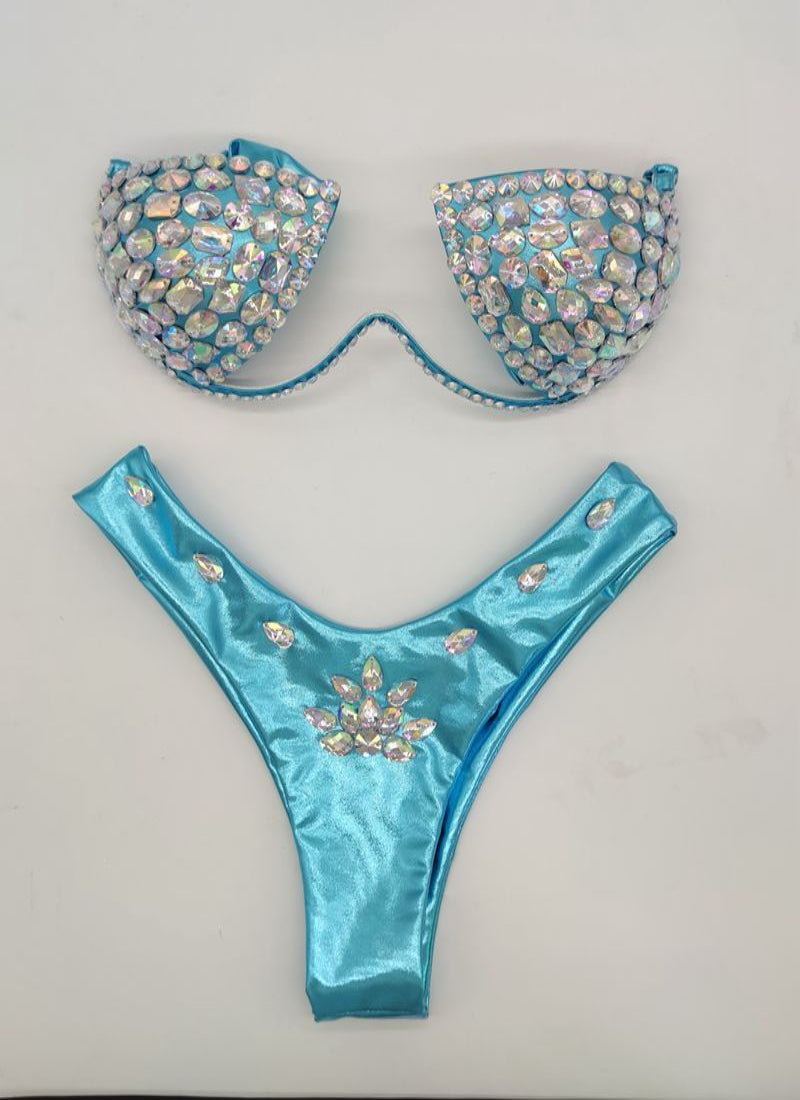 Golden Hour Rhinestone Bikini Set