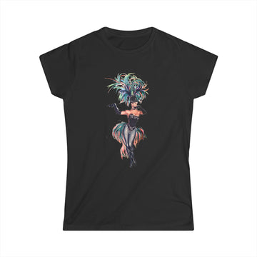 Women's Multi-Colored Feather Showgirl Tee