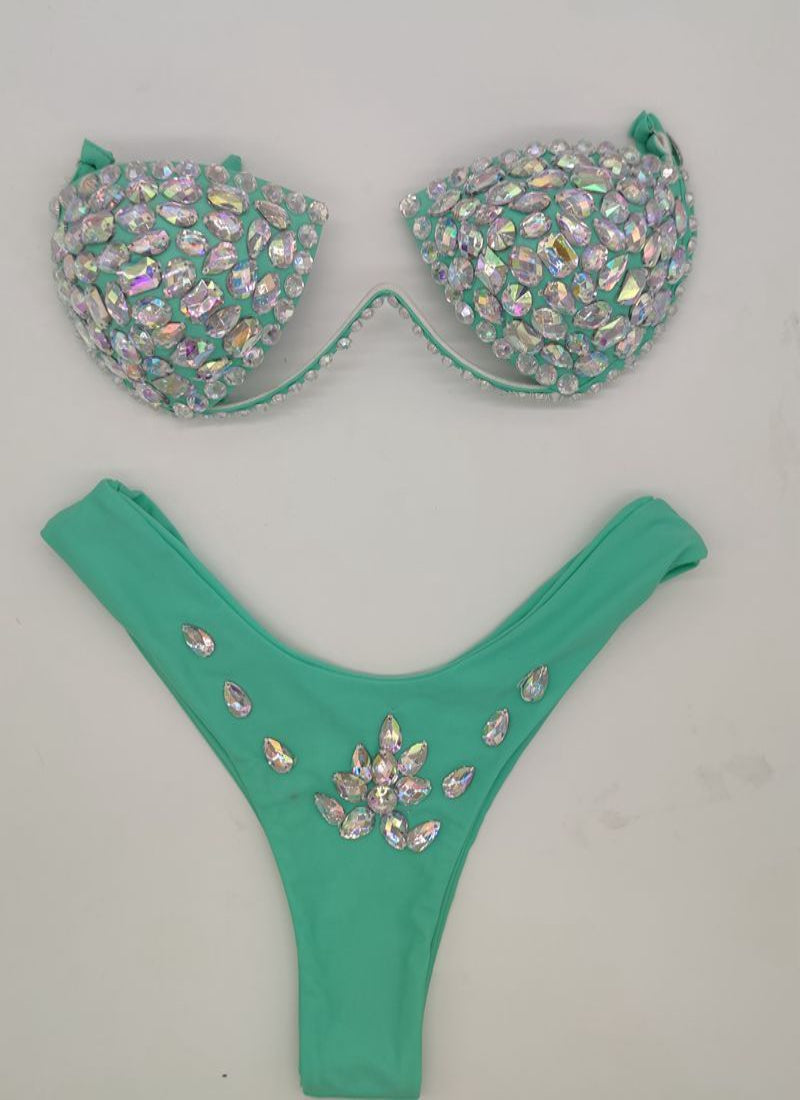Golden Hour Rhinestone Bikini Set