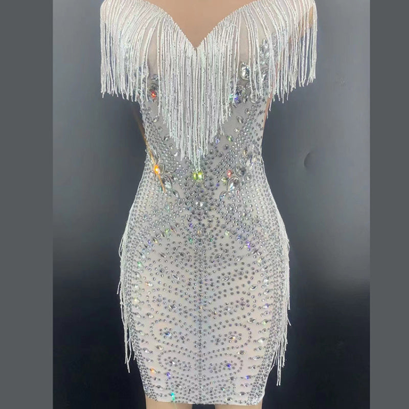 Luxury Tassel Beaded Dress