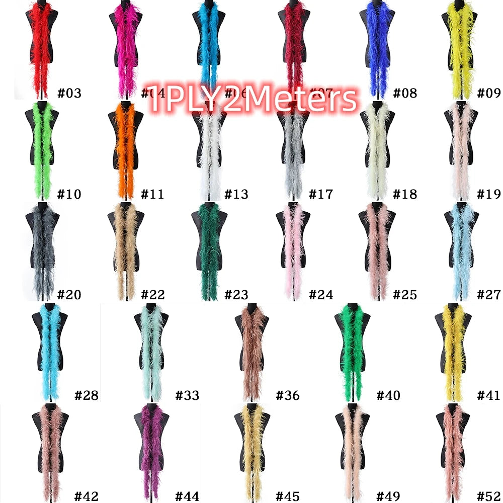 2M 1-20ply Fluffy Ostrich Feather Boa