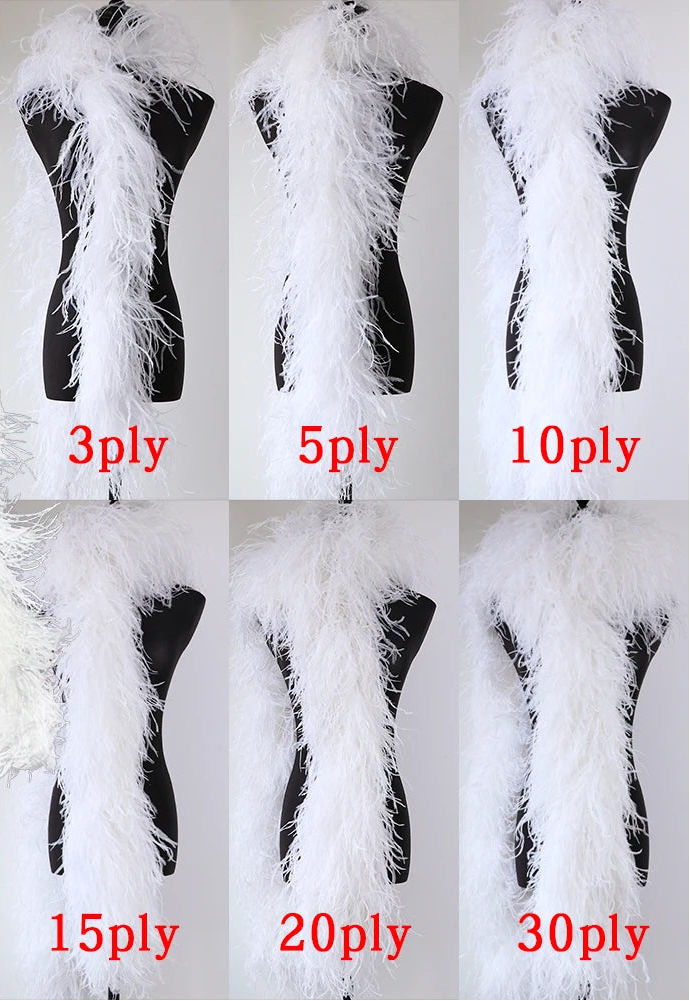 2M 1-20ply Fluffy Ostrich Feather Boa