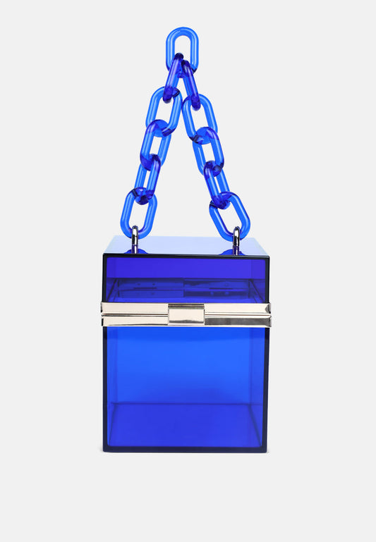 cuboid clear box clutch bag