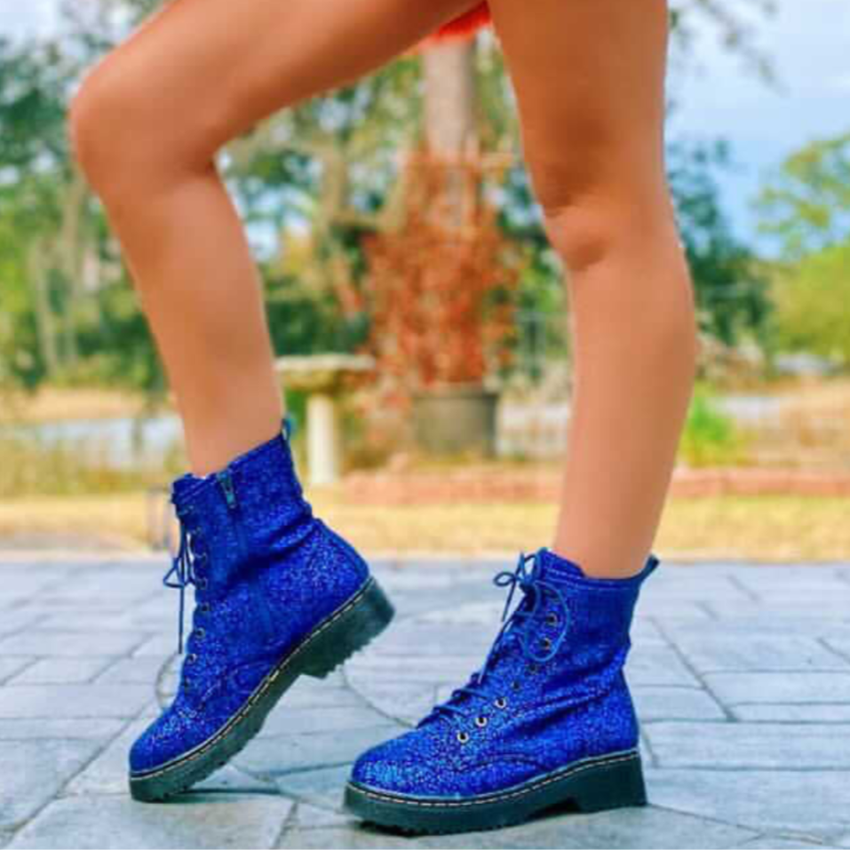 Glitter Baddie Combat Boots