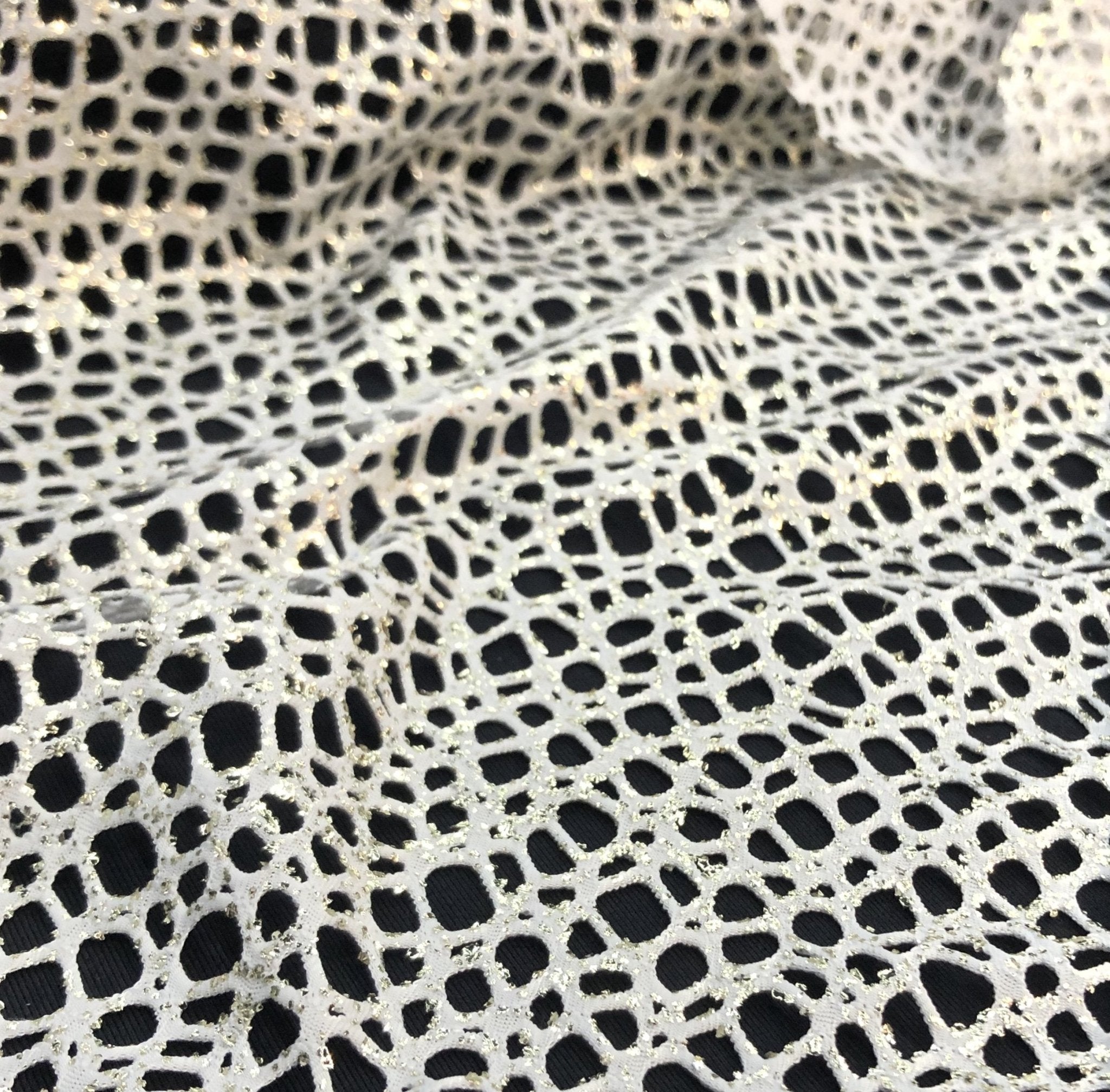 Centerstage Foiled Stretch Netting | Blue Moon Fabrics
