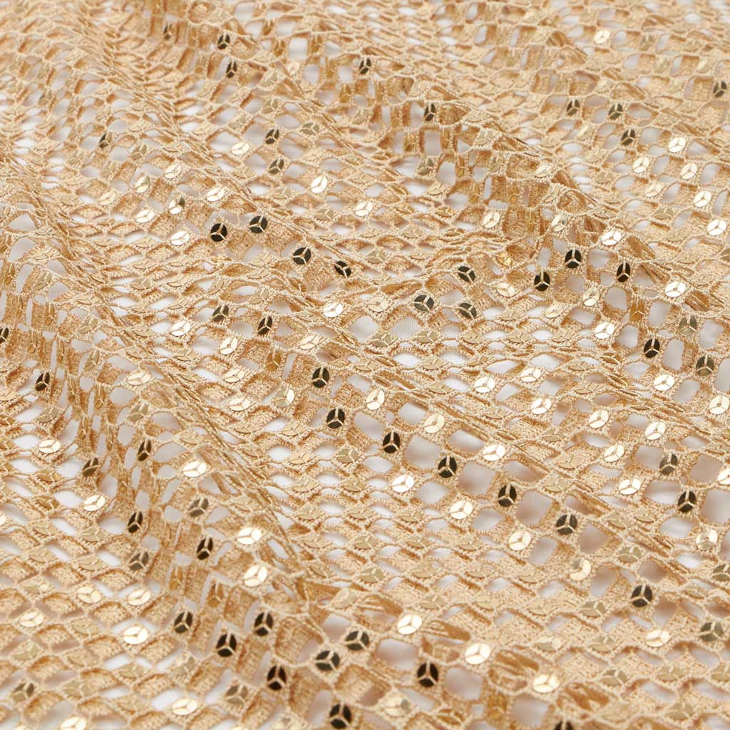 Chequered Knitted Lace Sequin Fabric | Blue Moon Fabrics