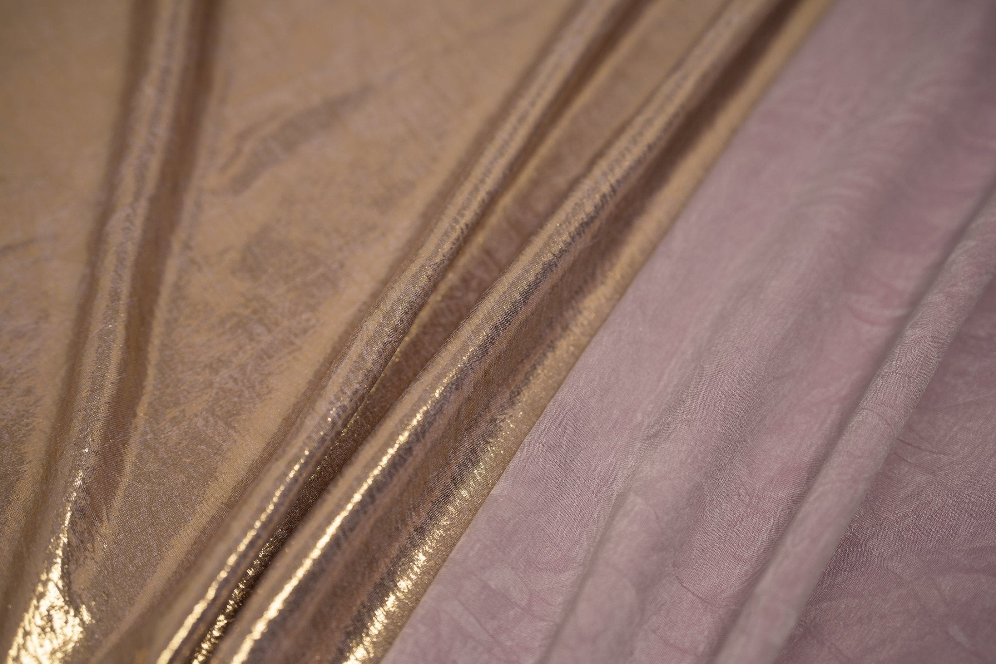 Claudette Creased Foiled Spandex Fabric | Blue Moon Fabrics