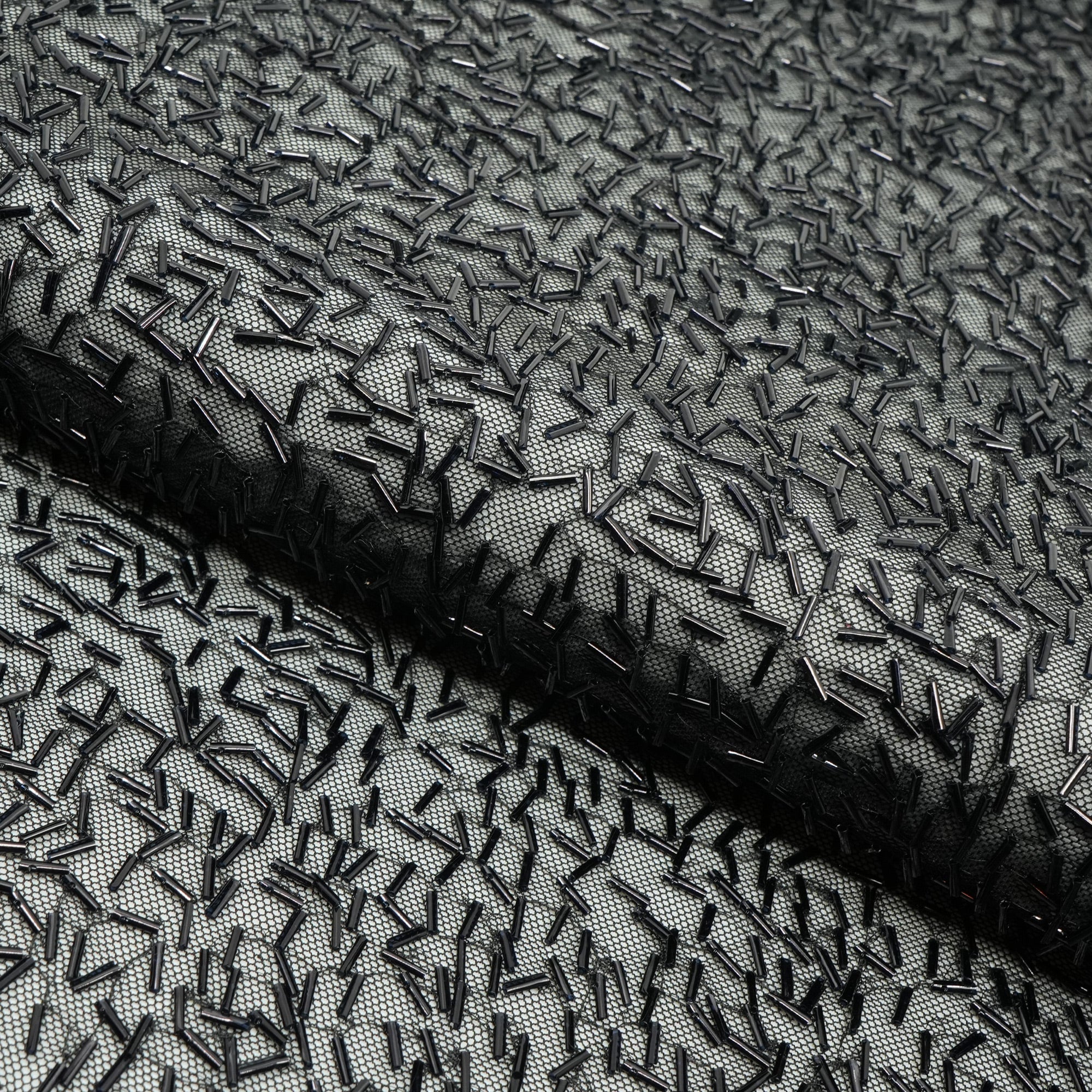 Dazzle Beaded Stretch Mesh Fabric | Blue Moon Fabrics