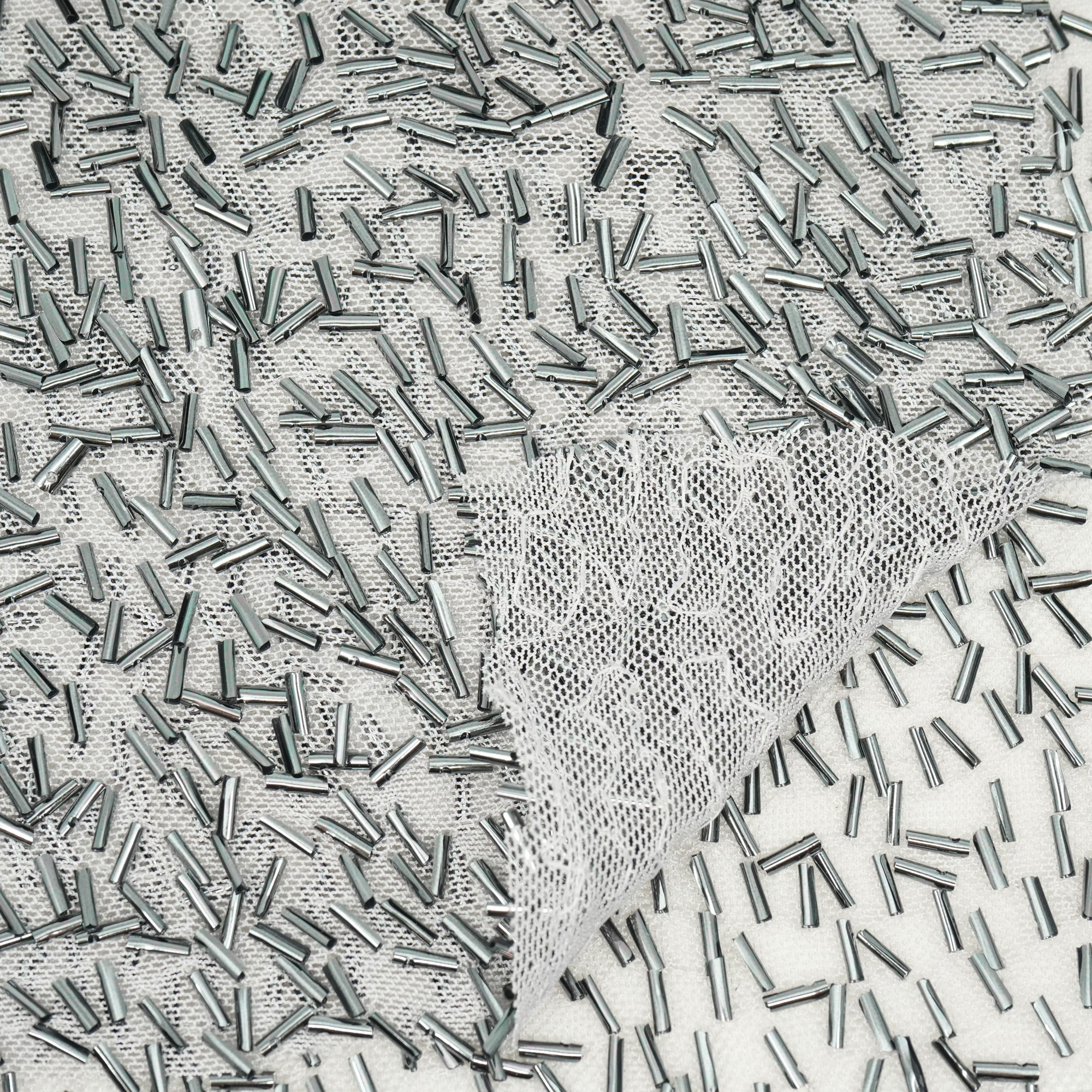 Dazzle Beaded Stretch Mesh Fabric | Blue Moon Fabrics