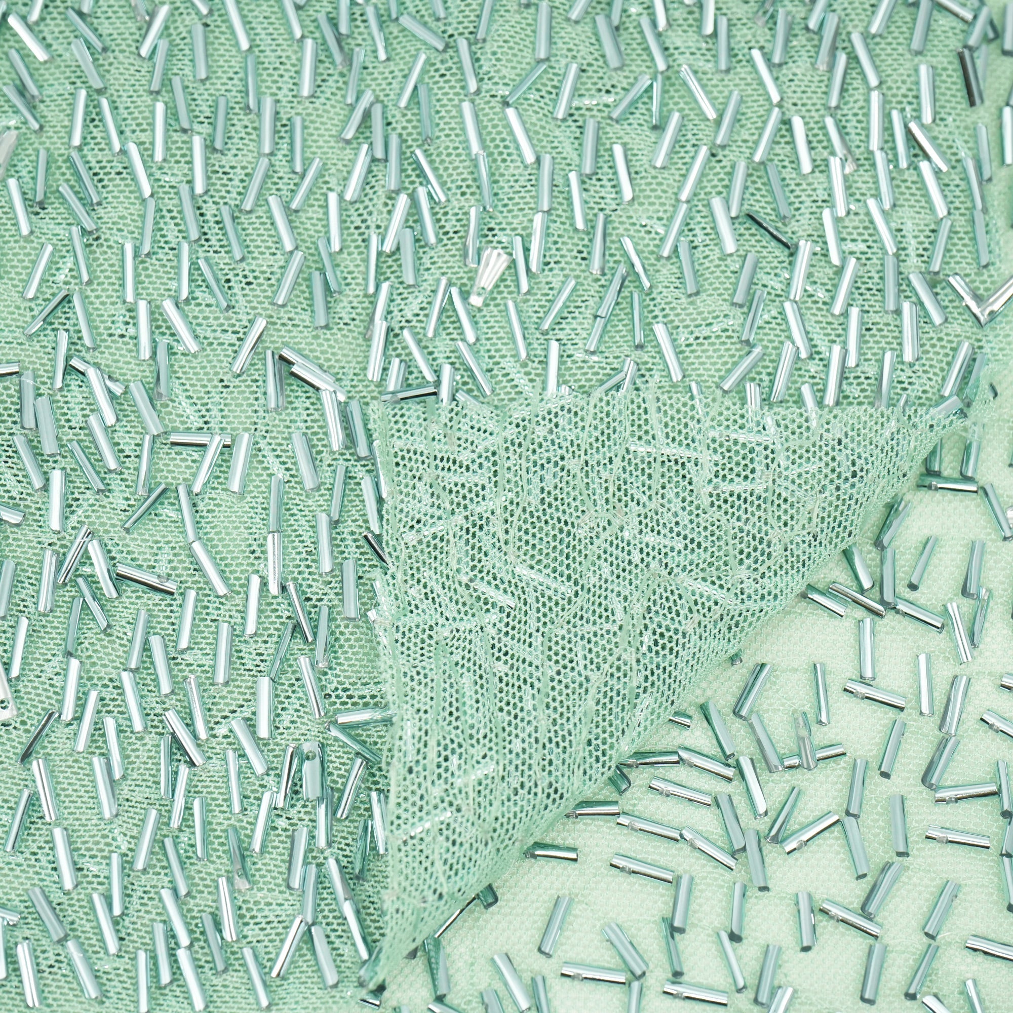 Dazzle Beaded Stretch Mesh Fabric | Blue Moon Fabrics