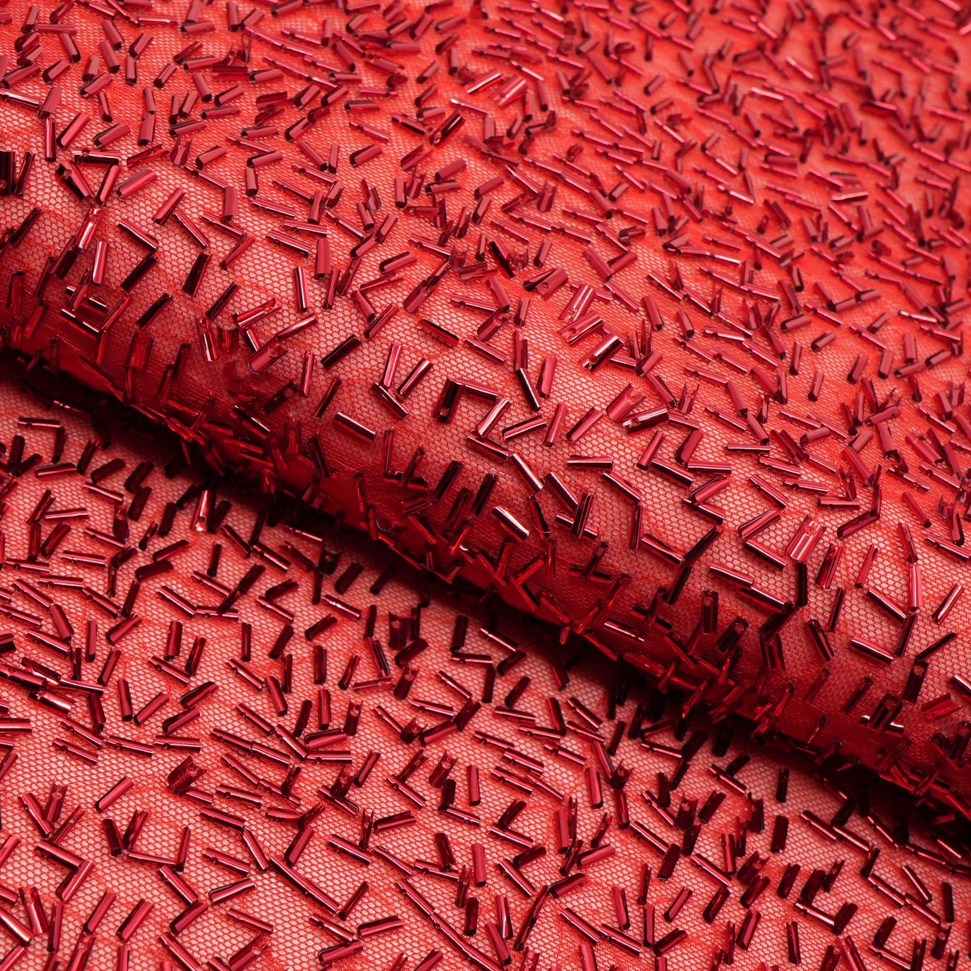 Dazzle Beaded Stretch Mesh Fabric | Blue Moon Fabrics