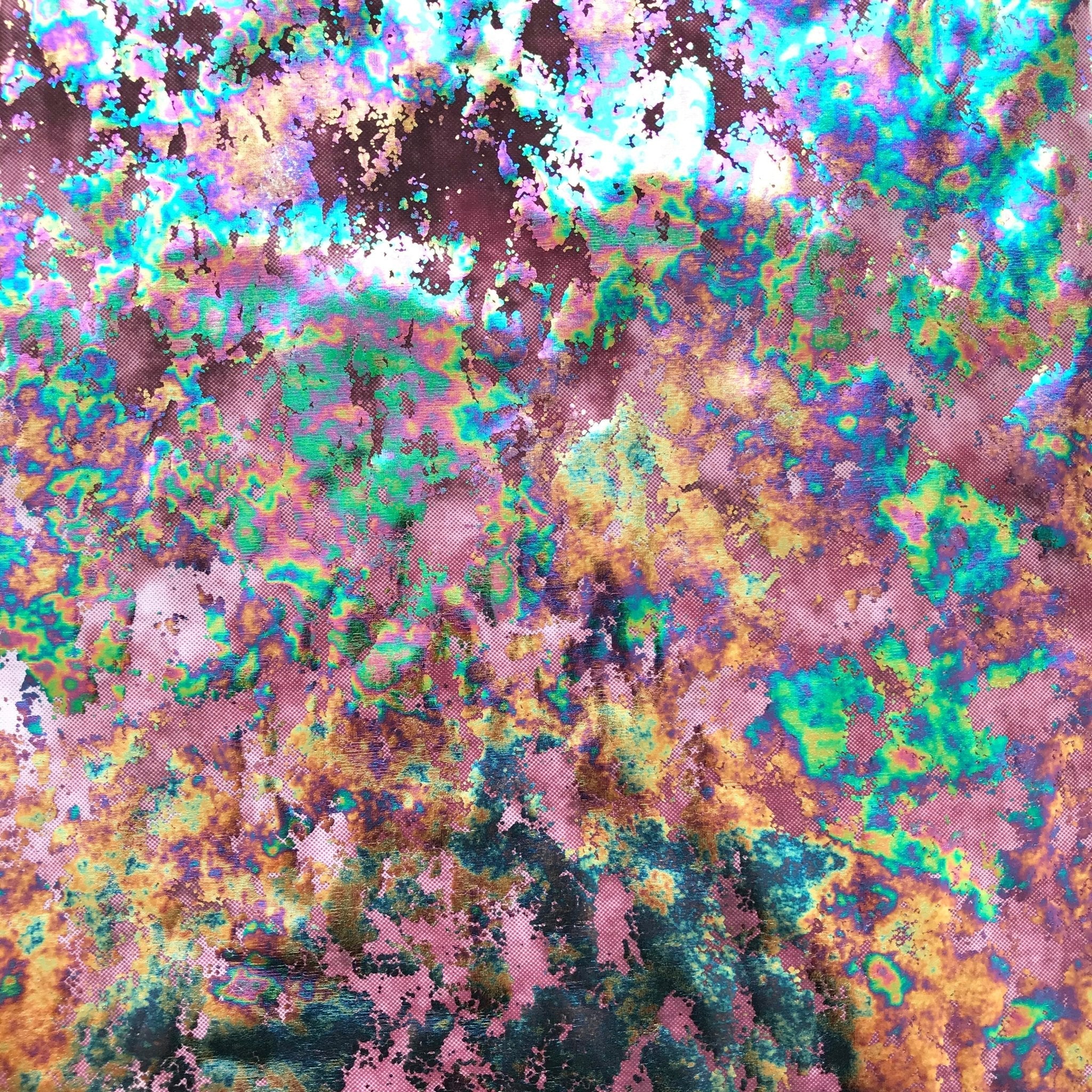 Dancing Music Foil Printed Spandex Fabric | Blue Moon Fabrics