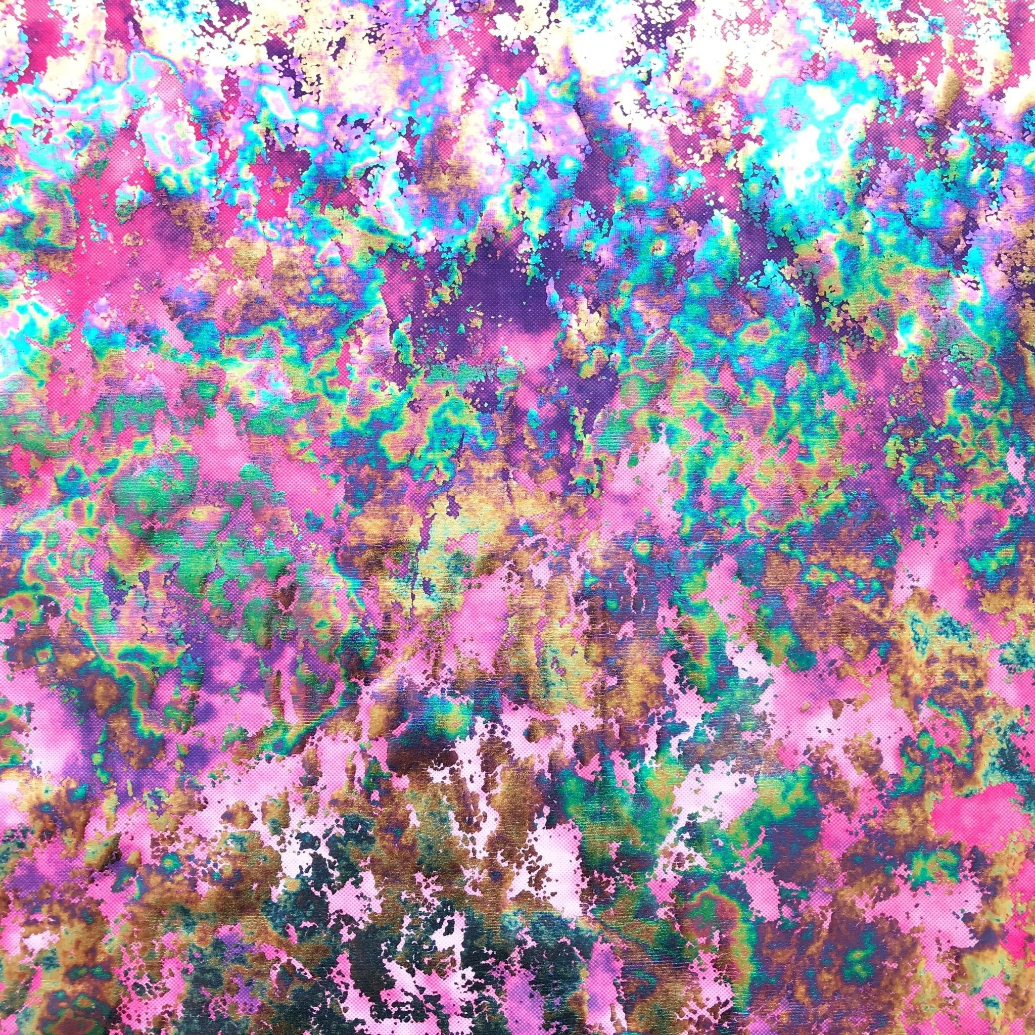 Dancing Music Foil Printed Spandex Fabric | Blue Moon Fabrics