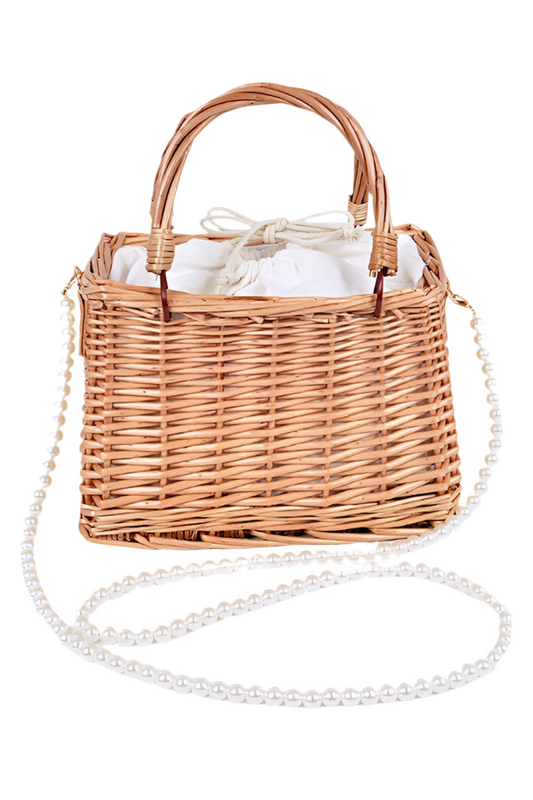 Bamboo Weaved Small Picnic Basket Clutch