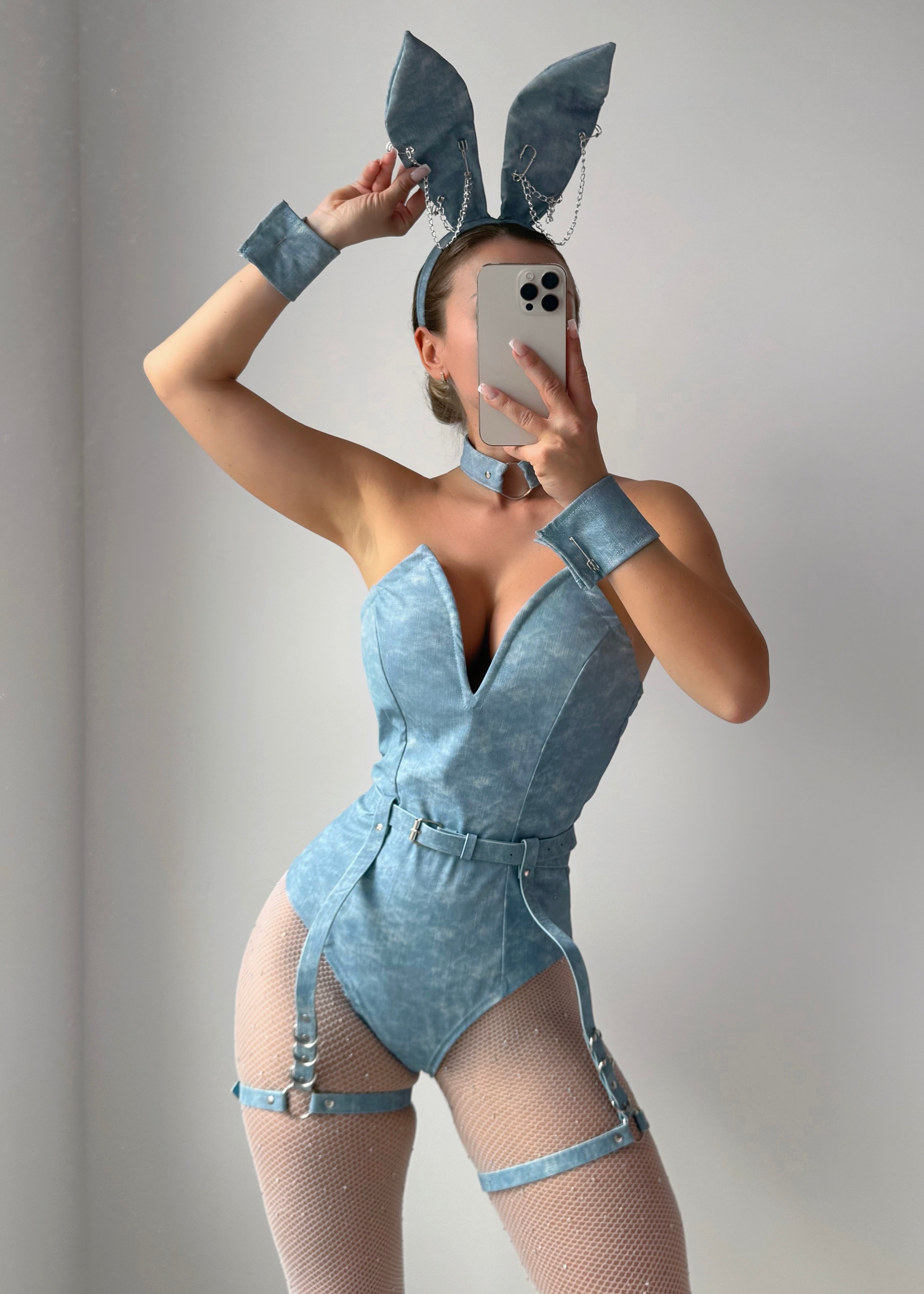 HOP IT LIKE IT'S HOT DENIM BUNNY HALLOWEEN COSTUME