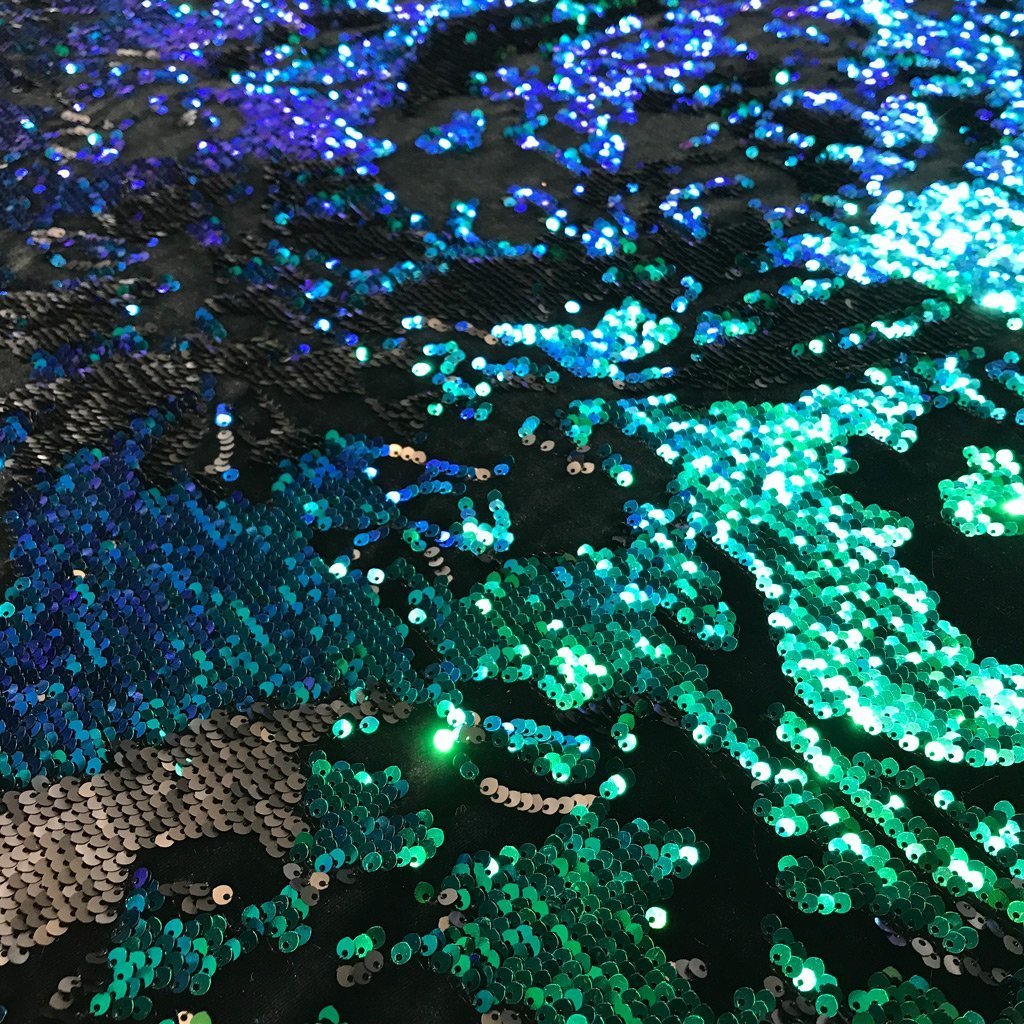 Flashback Stretch Velvet Flip Sequin Fabric | Blue Moon Fabrics