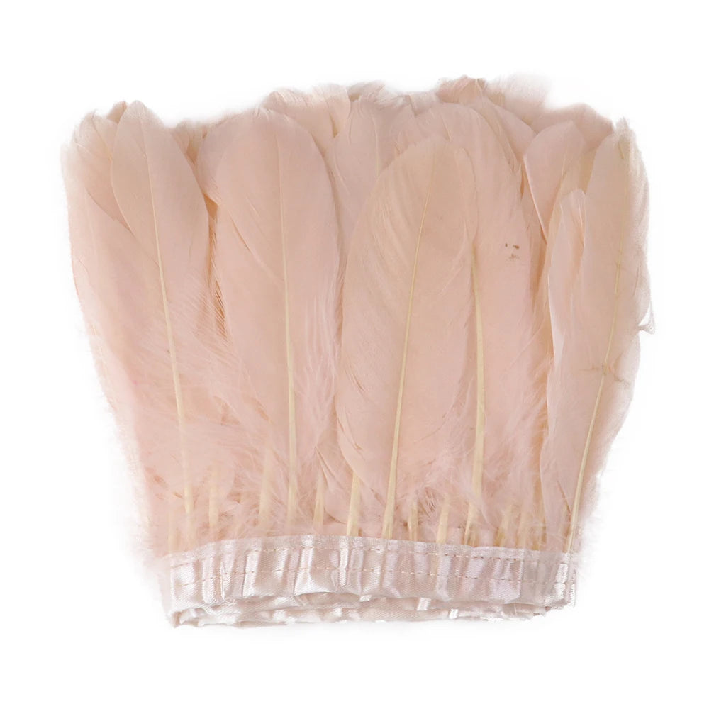 Natural Dyed Goose Feather Trim Fringe Ribbon