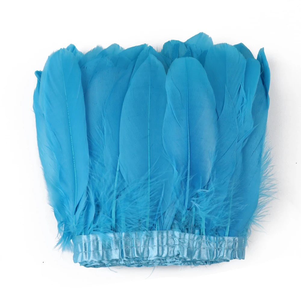 Natural Dyed Goose Feather Trim Fringe Ribbon