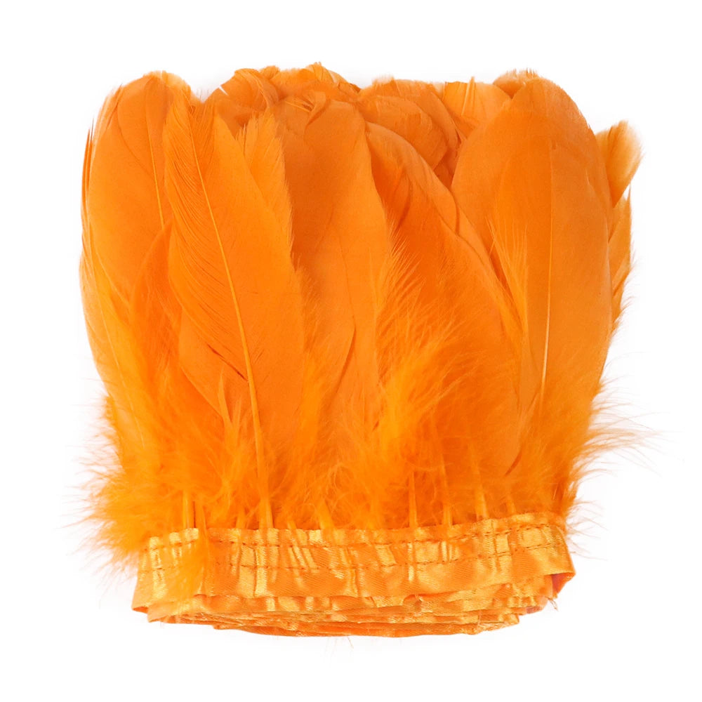 Natural Dyed Goose Feather Trim Fringe Ribbon