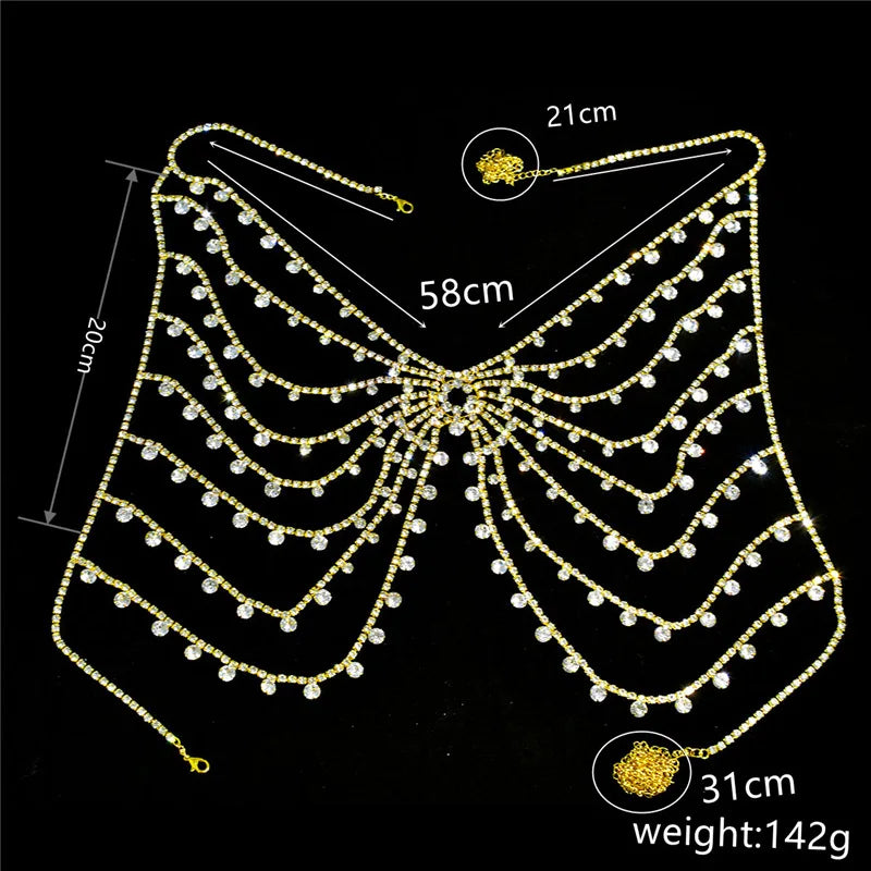 Multilayer Crystal Bra & Thong Body Jewelry