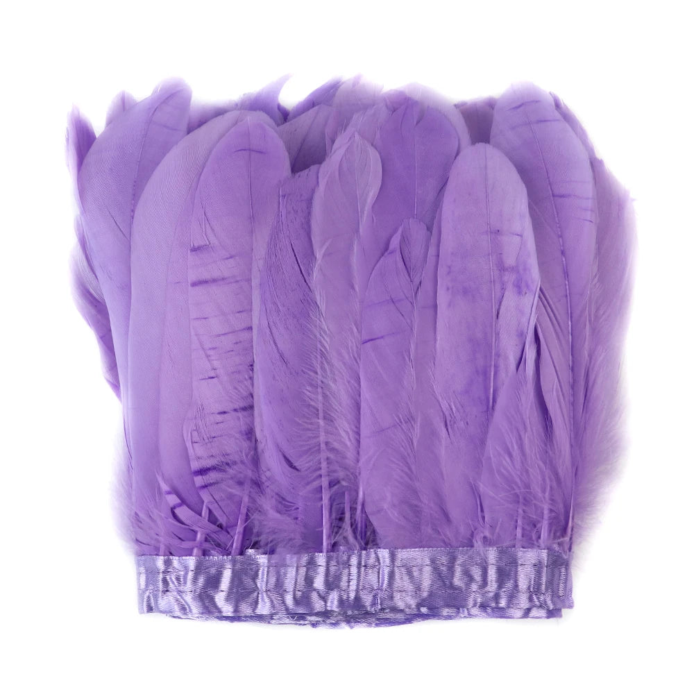 Natural Dyed Goose Feather Trim Fringe Ribbon