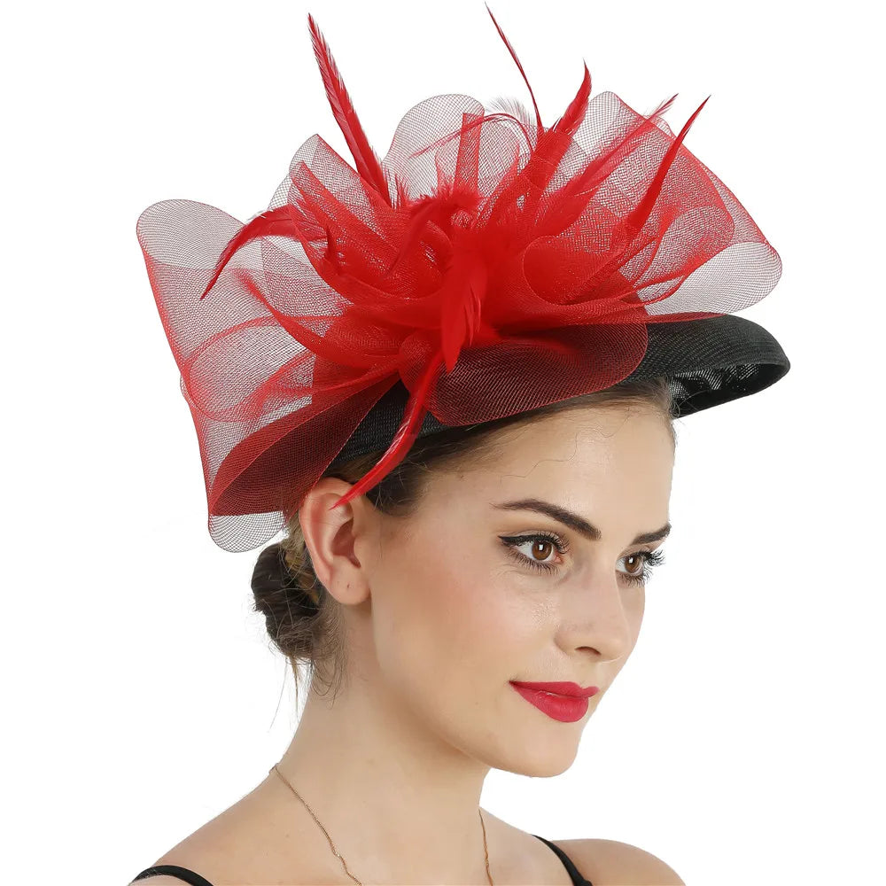 Wide-Brim Bow Fascinator Headpiece