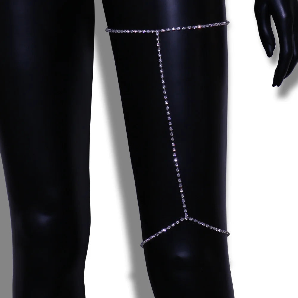 Adjustable Rhinestone Thigh Chain