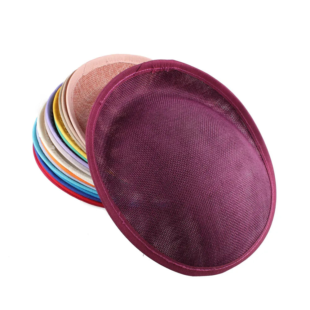 20cm Round Sinamay Fascinator Base DIY Millinery Headpiece Showgirl Hat Base