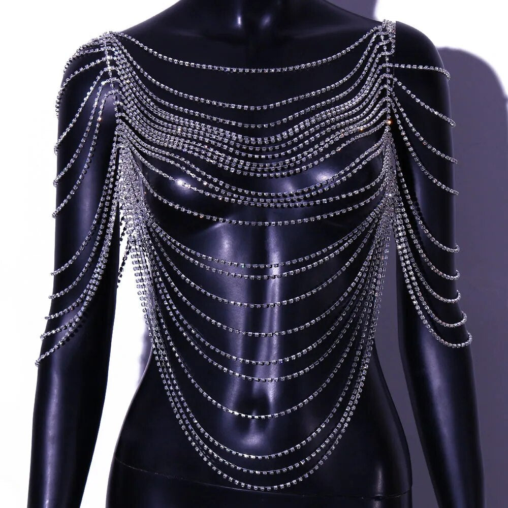 Luxury Multi-Layer Full Rhinestone Shoulder Body Chain