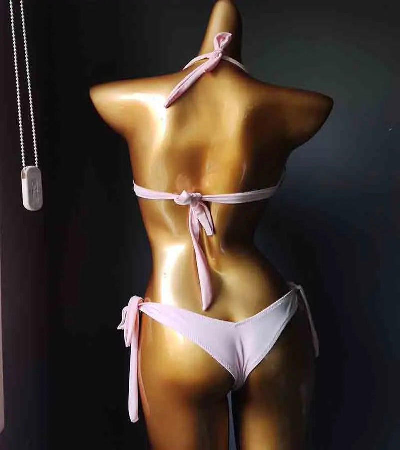 The Venus Vacation Deep-V Bikini – Luxe Rhinestone Embellished Showgirl Swim Set