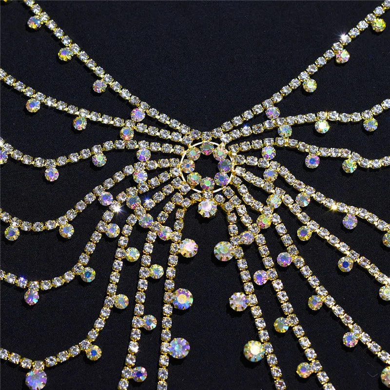 Multilayer Crystal Bra & Thong Body Jewelry