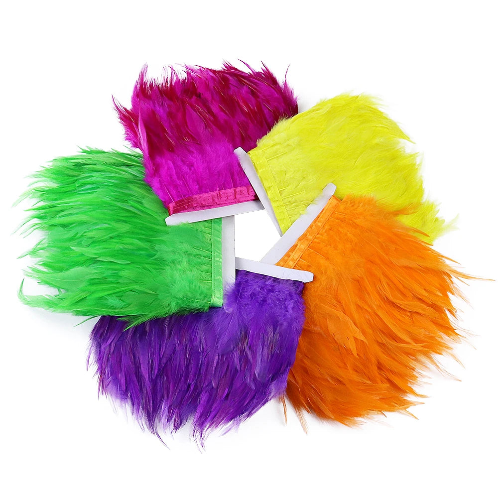 Rooster Feathers Trim Fringe Chicken Feather Strip