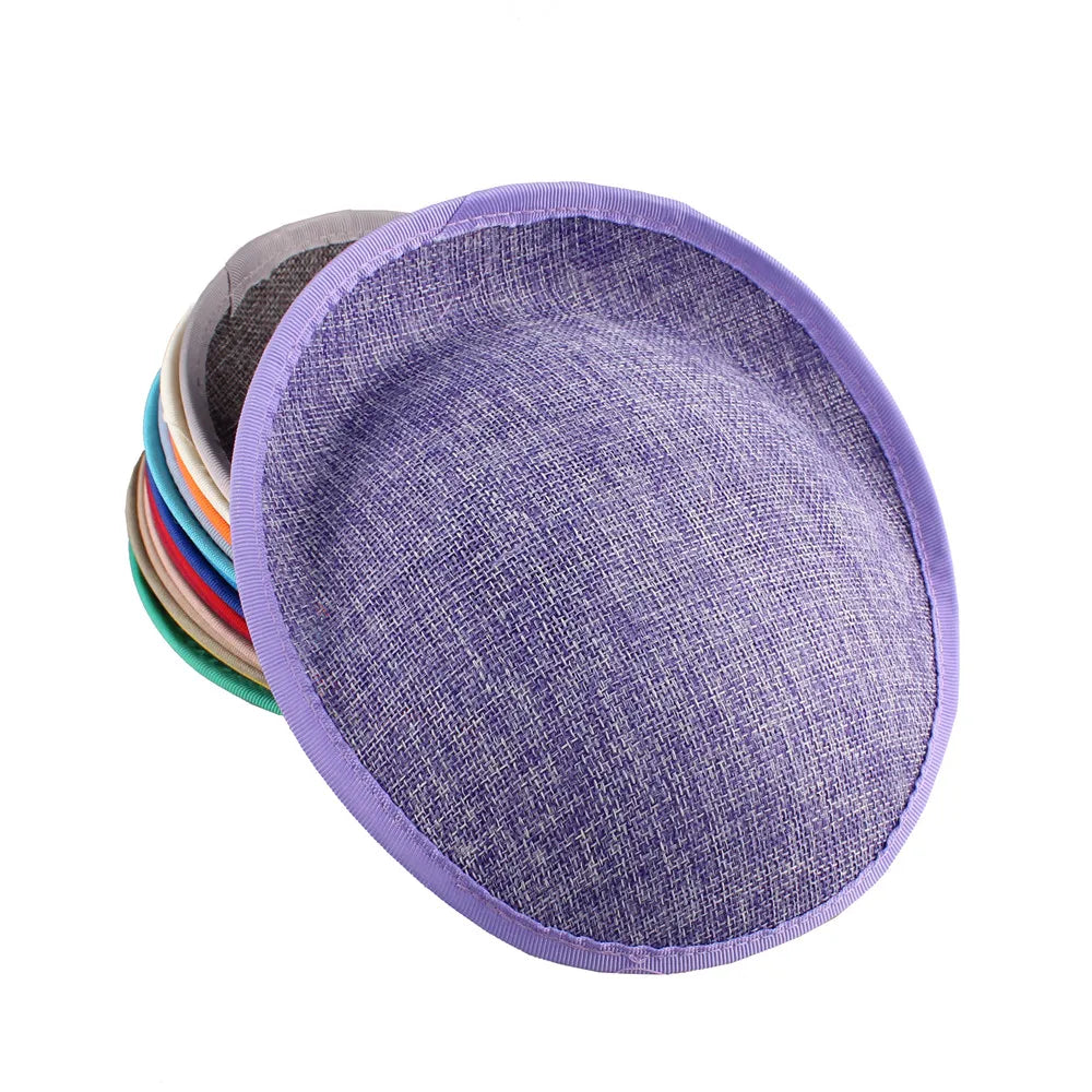20cm Round Sinamay Fascinator Base DIY Millinery Headpiece Showgirl Hat Base