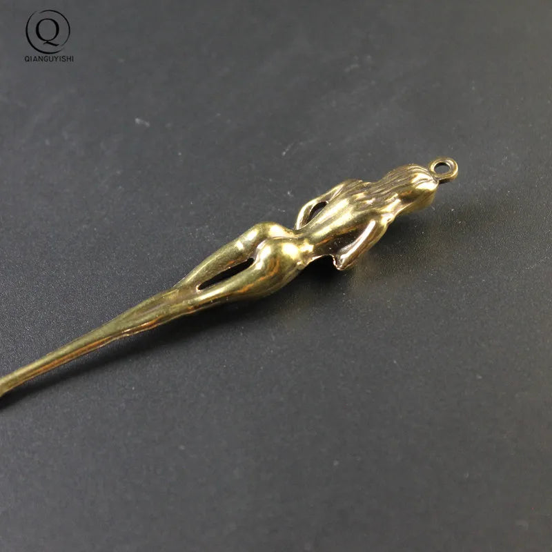 Handmade Brass Goddess Pendant Keychain