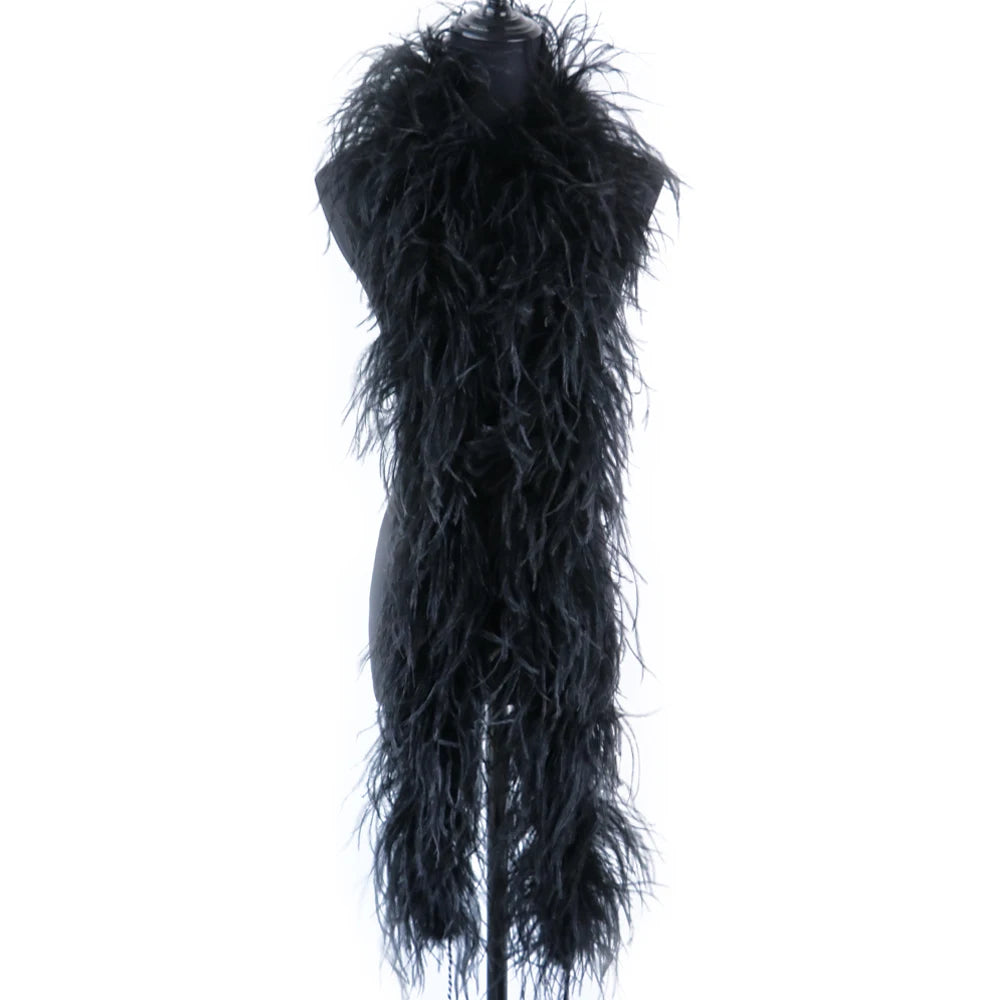 6-Ply Fluffy Ostrich Feather Scarf Boa