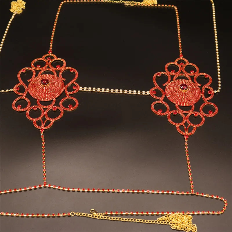 Crystal Bra & Thong Costume Chain Set