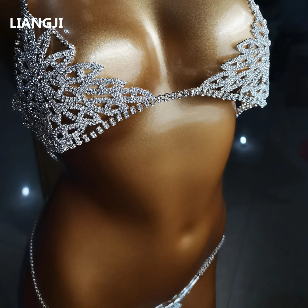 Rhinestone Bra & Brief Costume Jewelry