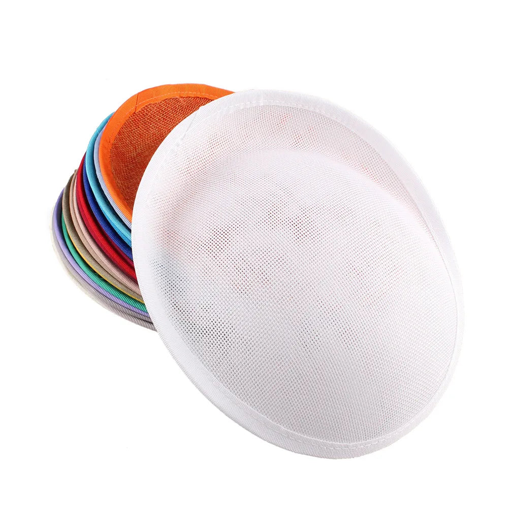 20cm Round Sinamay Fascinator Base DIY Millinery Headpiece Showgirl Hat Base