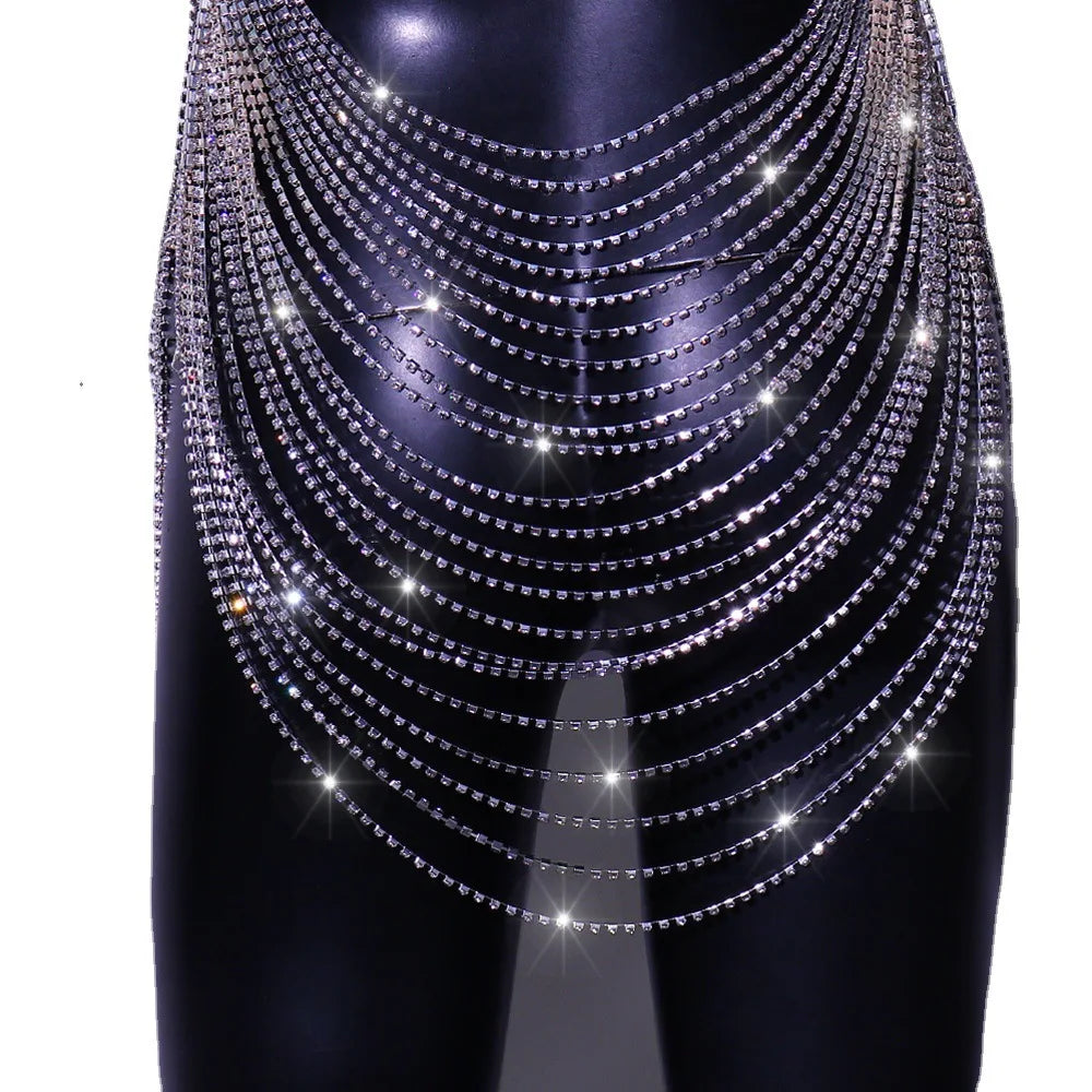 Adjustable Multilayer Rhinestone Bra Chain