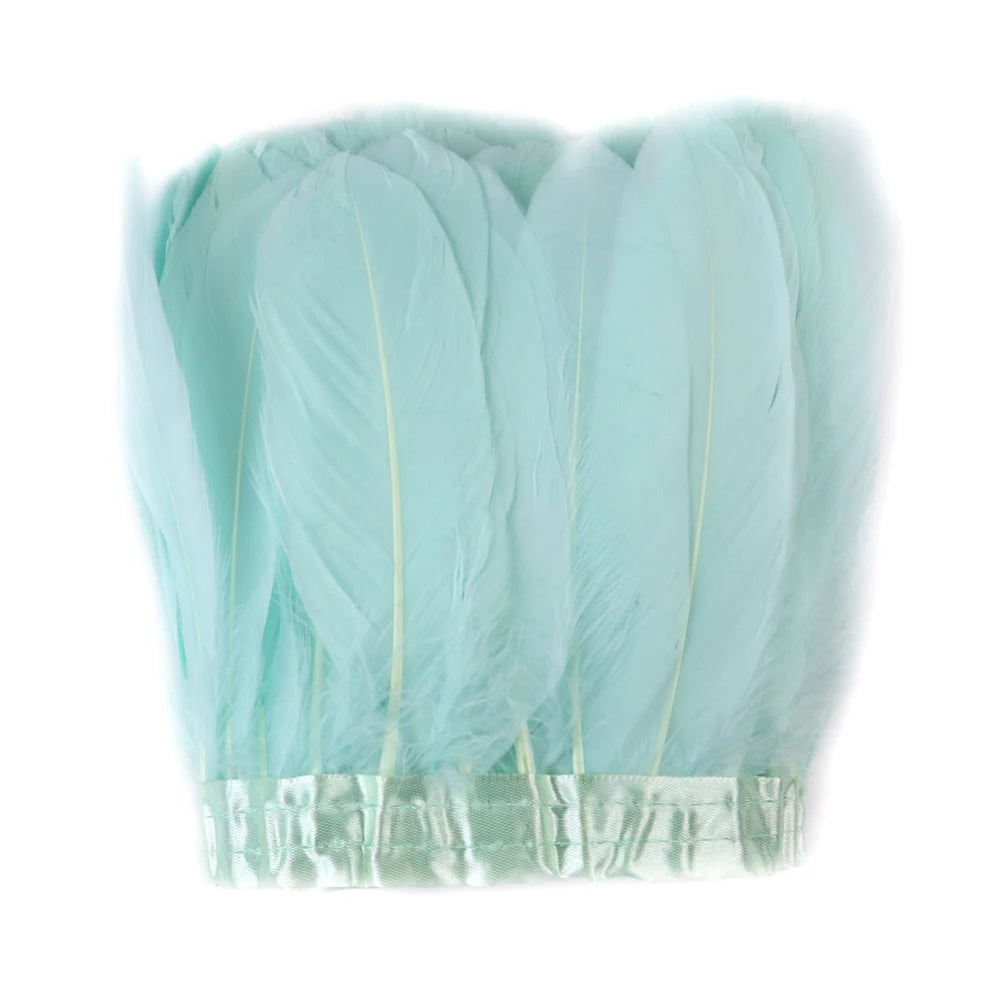 Natural Dyed Goose Feather Trim Fringe Ribbon