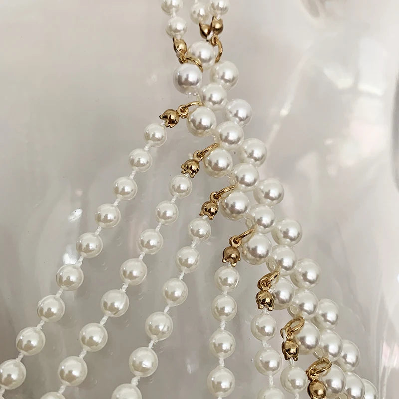 Simulated Pearl Bra Body Chain