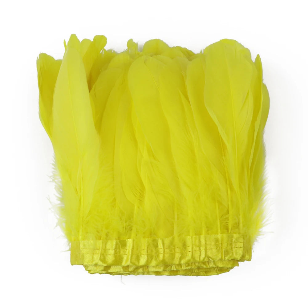 Natural Dyed Goose Feather Trim Fringe Ribbon