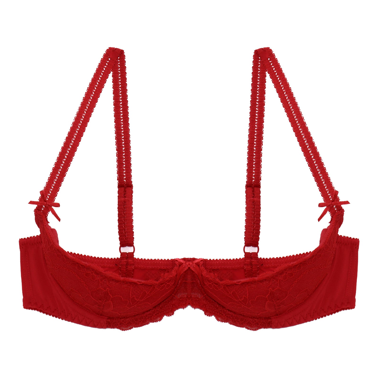 Lace Underwire Half-Cup Push-Up Bra