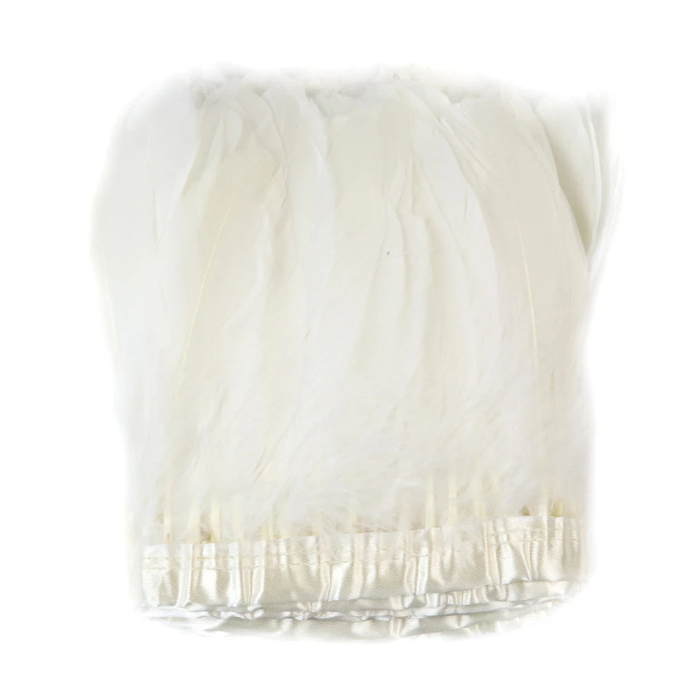 Natural Dyed Goose Feather Trim Fringe Ribbon