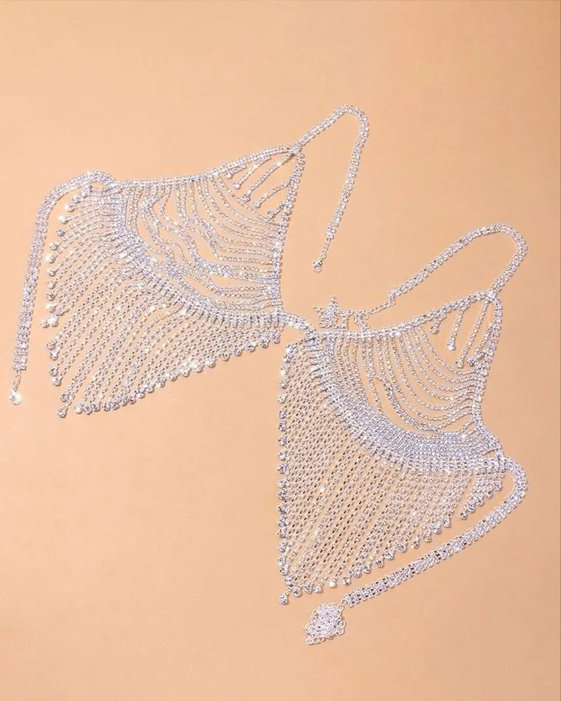 Dazzling Crystal Bra Chain & Thong Bikini Body Jewelry Set