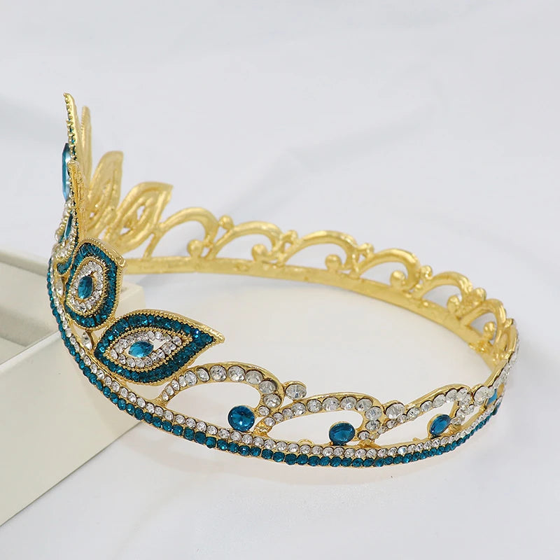 Crystal Bridal Tiara Crown – Vintage Queen Rhinestone Wedding Diadem in Gold or Silver