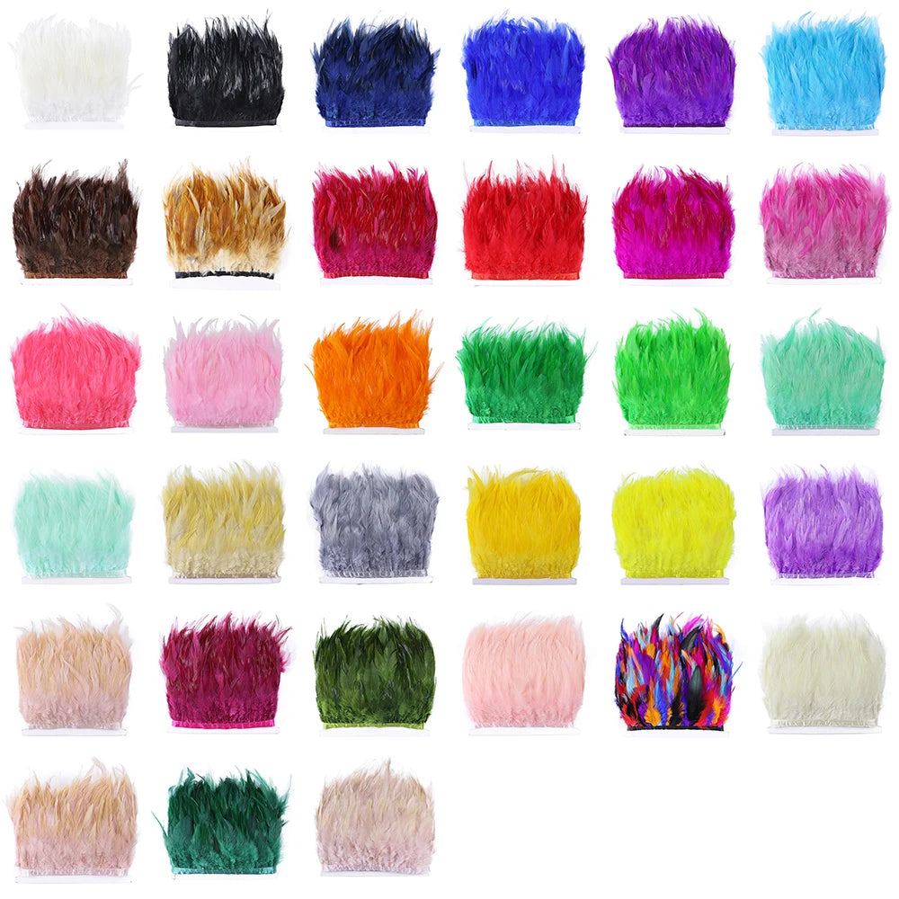 Rooster Feathers Trim Fringe Chicken Feather Strip