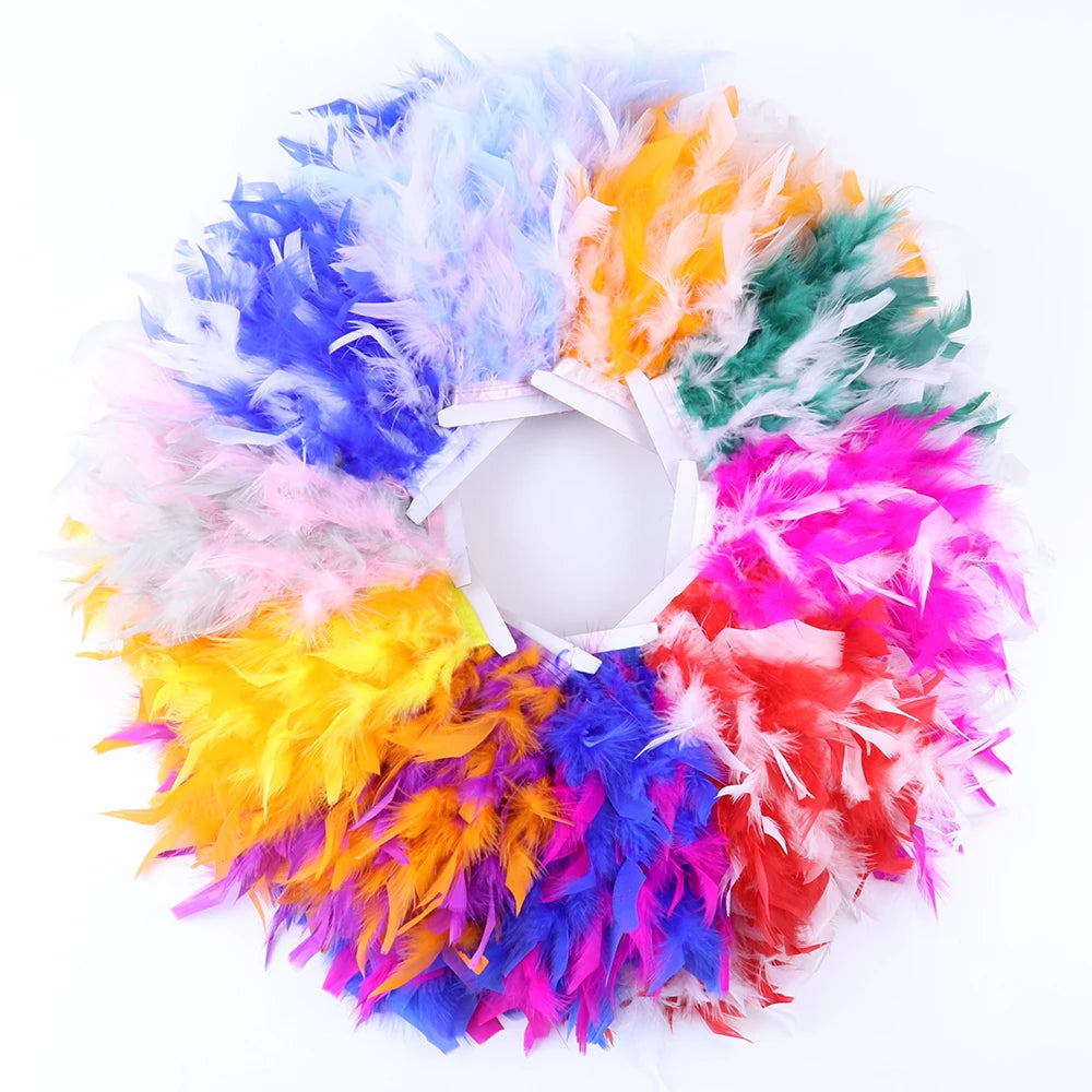 Fluffy Turkey Feathers Trim Ribbon Fringe