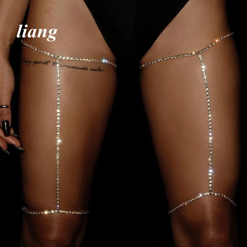 Adjustable Rhinestone Thigh Chain